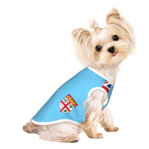 Fidschi-Flagge, atmungsaktives ärmelloses T-Shirt für kleine Hunde und Katzen, weich, bequem, stilvoll Fidschi-Flagge, atmungsaktives ärmelloses T-Shirt für kleine Hunde und Katzen, weich, bequem, stilvoll von XZDAL