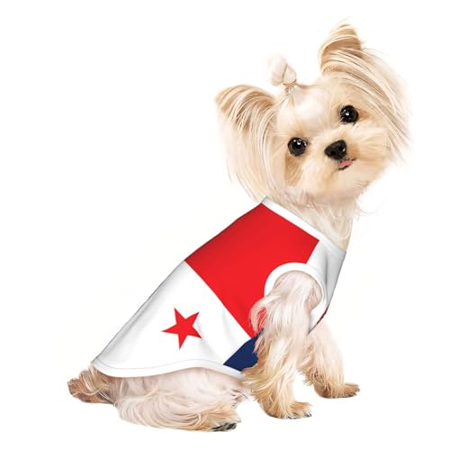 Flag of Panama Haustier-T-Shirt, atmungsaktiv, ärmellos, Größe M, für kleine Hunde und Katzen, weich, bequem, stilvoll Flag of Panama Haustier-T-Shirt, atmungsaktiv, ärmellos, Größe M, für kleine Hunde und Katzen, weich, bequem, stilvoll von XZDAL