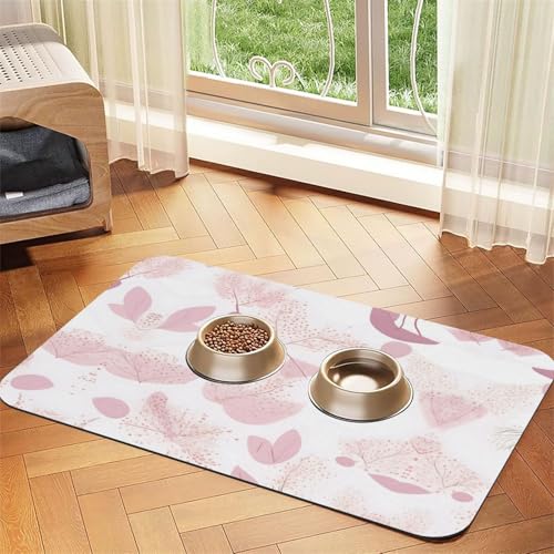 Handbemaltes Blumenmuster für Haustiere, saugfähig, Leder, rutschfest, 40 x 60 cm, schnell trocknend, wasserdicht, waschbar, Napfunterlage Handbemaltes Blumenmuster für Haustiere, saugfähig, Leder, rutschfest, 40 x 60 cm, schnell trocknend, wasserdicht, waschbar, Napfunterlage von XZDAL
