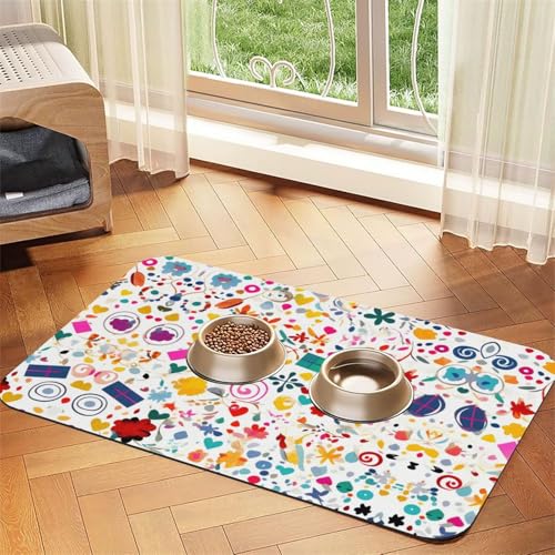 Happy Birthday Hintergrund Haustier saugfähige Leder rutschfeste Futtermatte 30 x 45 cm, schnell trocknend, wasserdicht, waschbare Napfunterlage Happy Birthday Hintergrund Haustier saugfähige Leder rutschfeste Futtermatte 30 x 45 cm, schnell trocknend, wasserdicht, waschbare Napfunterlage von XZDAL