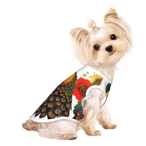 Haustier-T-Shirt, ärmellos, Pfauenrot, Größe M, für kleine Hunde und Katzen, weich, bequem, stilvoll Haustier-T-Shirt, ärmellos, Pfauenrot, Größe M, für kleine Hunde und Katzen, weich, bequem, stilvoll von XZDAL
