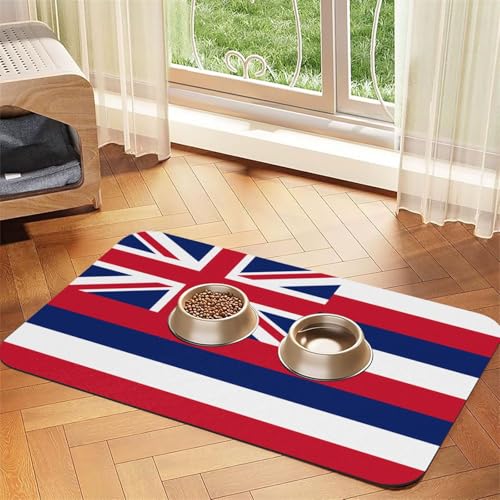 Hawaii-Flagge, saugfähig, Leder, rutschfest, 30 x 45 cm, schnell trocknend, wasserdicht, waschbar, Napfunterlage Hawaii-Flagge, saugfähig, Leder, rutschfest, 30 x 45 cm, schnell trocknend, wasserdicht, waschbar, Napfunterlage von XZDAL