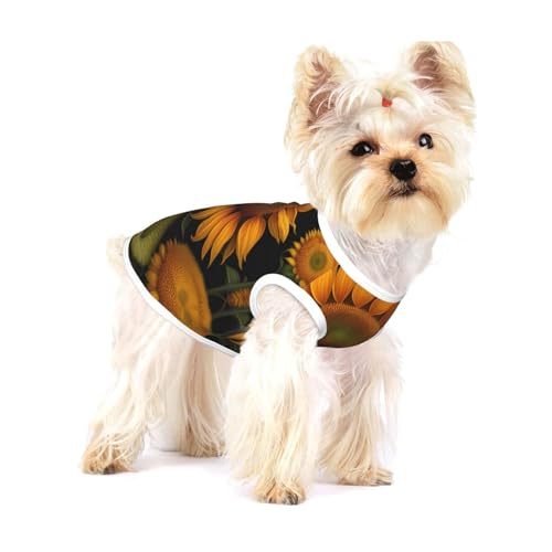 Hundeweste aus Baumwolle, Motiv Sonnenblumen und Schmetterlinge, Größe M, atmungsaktiv, bequem, stilvolle Bekleidung für Haustiere Hundeweste aus Baumwolle, Motiv Sonnenblumen und Schmetterlinge, Größe M, atmungsaktiv, bequem, stilvolle Bekleidung für Haustiere von XZDAL