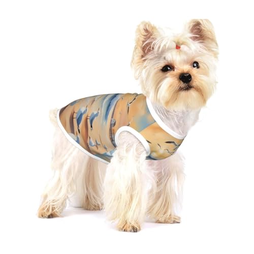 Hundeweste aus Baumwolle, Motiv Vögel am Strand, Größe L, atmungsaktiv, bequem, stilvolle Bekleidung für Haustiere Hundeweste aus Baumwolle, Motiv Vögel am Strand, Größe L, atmungsaktiv, bequem, stilvolle Bekleidung für Haustiere von XZDAL