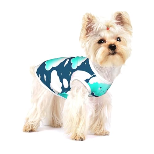 Hundeweste aus Baumwolle, mit zwei scheuen Wolken, Größe S, atmungsaktiv, bequem, stilvolle Bekleidung für Haustiere Hundeweste aus Baumwolle, mit zwei scheuen Wolken, Größe S, atmungsaktiv, bequem, stilvolle Bekleidung für Haustiere von XZDAL