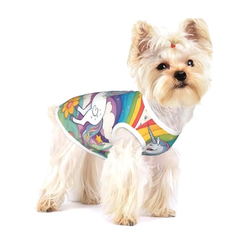 Hundeweste mit Cartoon-Einhörnern, Baumwolle, Größe M, atmungsaktiv, bequem, stilvolle Bekleidung für Haustiere Hundeweste mit Cartoon-Einhörnern, Baumwolle, Größe M, atmungsaktiv, bequem, stilvolle Bekleidung für Haustiere von XZDAL