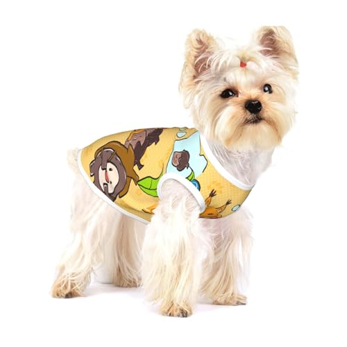 Hundeweste mit Sonnenblumenkern-Eichhörnchen, klein, Baumwolle, atmungsaktiv, bequem, stilvolle Bekleidung für Haustiere von XZDAL