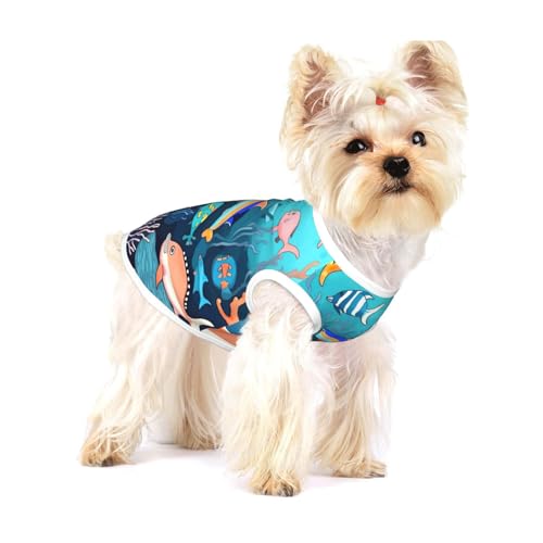 Hundeweste mit U-Boot-Delfinen, Baumwolle, Größe L, atmungsaktiv, bequem, stilvolle Bekleidung für Haustiere Hundeweste mit U-Boot-Delfinen, Baumwolle, Größe L, atmungsaktiv, bequem, stilvolle Bekleidung für Haustiere von XZDAL