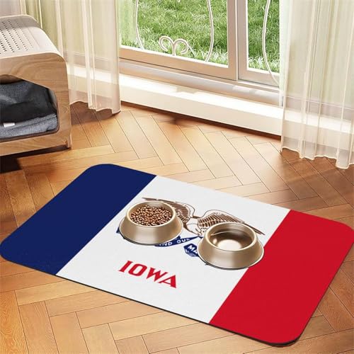 Iowa Futtermatte für Haustiere, saugfähig, Leder, rutschfest, 30 x 45 cm, schnell trocknend, wasserdicht, waschbar, Napfunterlage Iowa Futtermatte für Haustiere, saugfähig, Leder, rutschfest, 30 x 45 cm, schnell trocknend, wasserdicht, waschbar, Napfunterlage von XZDAL