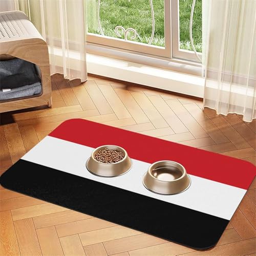 Jemenitische Flagge, saugfähiges Leder, rutschfeste Futtermatte, 40 x 60 cm, schnell trocknend, wasserdicht, waschbar, Napfunterlage Jemenitische Flagge, saugfähiges Leder, rutschfeste Futtermatte, 40 x 60 cm, schnell trocknend, wasserdicht, waschbar, Napfunterlage von XZDAL