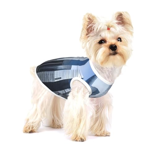 Moderne Hundeweste aus Baumwolle, Motiv Wolkenkratzer, Größe M, atmungsaktiv, bequem, stilvolle Bekleidung für Haustiere Moderne Hundeweste aus Baumwolle, Motiv Wolkenkratzer, Größe M, atmungsaktiv, bequem, stilvolle Bekleidung für Haustiere von XZDAL