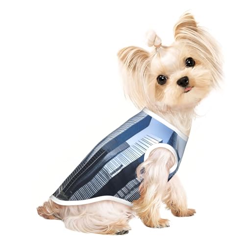 Modernes Skyscrapers Haustier-T-Shirt, atmungsaktiv, ärmellos, Größe S für kleine Hunde und Katzen, weich, bequem, stilvoll Modernes Skyscrapers Haustier-T-Shirt, atmungsaktiv, ärmellos, Größe S für kleine Hunde und Katzen, weich, bequem, stilvoll von XZDAL