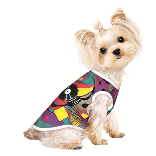 Music Vibe Haustier-T-Shirt, atmungsaktiv, ärmellos, Größe M, für kleine Hunde und Katzen, weich, bequem, stilvoll Music Vibe Haustier-T-Shirt, atmungsaktiv, ärmellos, Größe M, für kleine Hunde und Katzen, weich, bequem, stilvoll von XZDAL