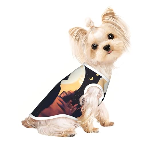 Nightmarish Nights Haustier-T-Shirt, atmungsaktiv, ärmellos, Größe L, für kleine Hunde und Katzen, weich, bequem, stilvoll von XZDAL