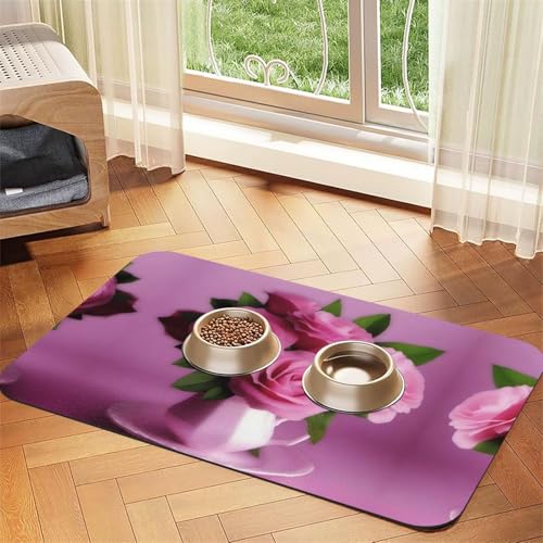 Pink Delight Haustier-Matte, saugfähig, Leder, rutschfest, 40 x 60 cm, schnell trocknend, wasserdicht, waschbar, Napfunterlage Pink Delight Haustier-Matte, saugfähig, Leder, rutschfest, 40 x 60 cm, schnell trocknend, wasserdicht, waschbar, Napfunterlage von XZDAL