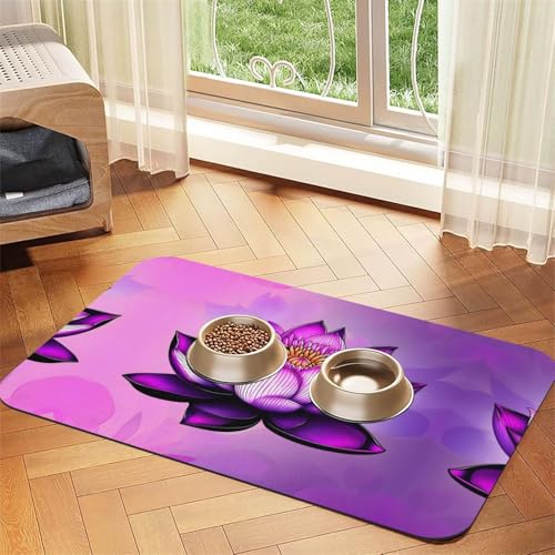 Purple Lotus Pet Absorbent Leather Non-Slip Feeding Mat 30x45cm, Quick Drying, Waterproof, Washable Bowl Mat Purple Lotus Pet Absorbent Leather Non-Slip Feeding Mat 30x45cm, Quick Drying, Waterproof, Washable Bowl Mat von XZDAL