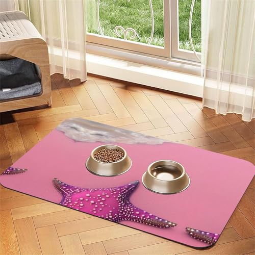 Rosa Sand Strand Haustier saugfähige Leder rutschfeste Futtermatte 40 x 60 cm, schnell trocknend, wasserdicht, waschbar, Napfunterlage Rosa Sand Strand Haustier saugfähige Leder rutschfeste Futtermatte 40 x 60 cm, schnell trocknend, wasserdicht, waschbar, Napfunterlage von XZDAL