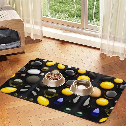 Rutschfeste Futtermatte aus strukturiertem Marmor, saugfähig, Leder, 30 x 45 cm, schnell trocknend, wasserdicht, waschbar, Napfunterlage Rutschfeste Futtermatte aus strukturiertem Marmor, saugfähig, Leder, 30 x 45 cm, schnell trocknend, wasserdicht, waschbar, Napfunterlage von XZDAL