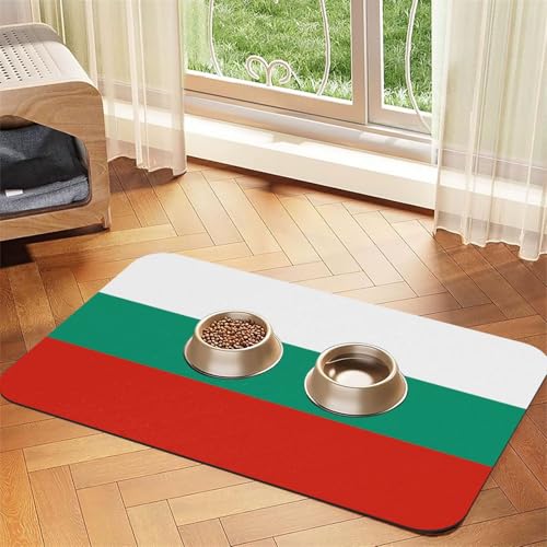 Rutschfeste Futtermatte für Haustiere, Bulgarische Flagge, Leder, 40 x 60 cm, schnell trocknend, wasserdicht, waschbar, Napfunterlage Rutschfeste Futtermatte für Haustiere, Bulgarische Flagge, Leder, 40 x 60 cm, schnell trocknend, wasserdicht, waschbar, Napfunterlage von XZDAL