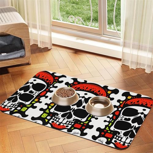 Saugfähige Futtermatte aus Leder, 2 Köpfe, 40 x 60 cm, schnell trocknend, wasserdicht, waschbar, Napfunterlage Saugfähige Futtermatte aus Leder, 2 Köpfe, 40 x 60 cm, schnell trocknend, wasserdicht, waschbar, Napfunterlage von XZDAL