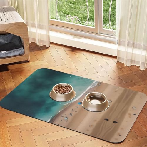 Saugfähige Futtermatte aus Leder, 30 x 45 cm, schnell trocknend, wasserdicht, waschbar, Napfunterlage Saugfähige Futtermatte aus Leder, 30 x 45 cm, schnell trocknend, wasserdicht, waschbar, Napfunterlage von XZDAL