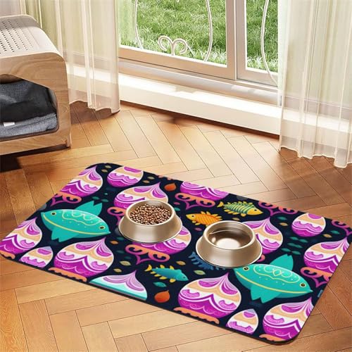 Saugfähige Futtermatte aus Leder, tropische Fische, 40 x 60 cm, schnell trocknend, wasserdicht, waschbar, Napfunterlage Saugfähige Futtermatte aus Leder, tropische Fische, 40 x 60 cm, schnell trocknend, wasserdicht, waschbar, Napfunterlage von XZDAL
