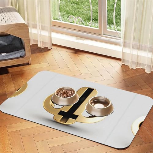 Saugfähige Leder-Futtermatte mit goldenem Muster, 30 x 45 cm, schnell trocknend, wasserdicht, waschbar, Napfunterlage Saugfähige Leder-Futtermatte mit goldenem Muster, 30 x 45 cm, schnell trocknend, wasserdicht, waschbar, Napfunterlage von XZDAL