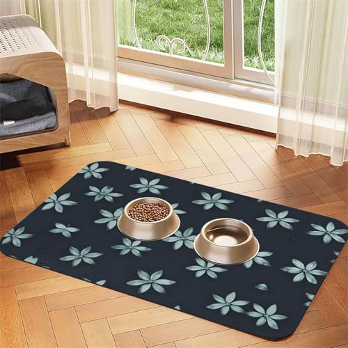 Schöne Camellia Haustier-Futtermatte, saugfähig, Leder, rutschfest, 40 x 60 cm, schnell trocknend, wasserdicht, waschbar, Napfunterlage von XZDAL