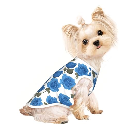 Schönes blaues Haustier-T-Shirt, atmungsaktiv, ärmellos, Größe L, für kleine Hunde und Katzen, weich, bequem, stilvoll Schönes blaues Haustier-T-Shirt, atmungsaktiv, ärmellos, Größe L, für kleine Hunde und Katzen, weich, bequem, stilvoll von XZDAL