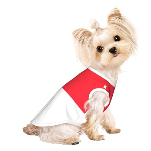 Singapur-Flagge, atmungsaktives ärmelloses T-Shirt für kleine Hunde und Katzen, weich, bequem, stilvoll Singapur-Flagge, atmungsaktives ärmelloses T-Shirt für kleine Hunde und Katzen, weich, bequem, stilvoll von XZDAL