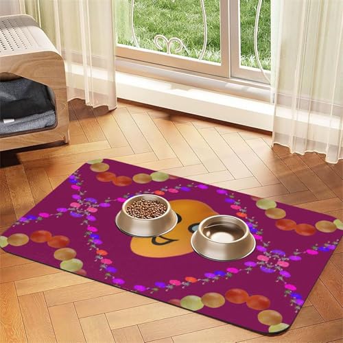 Smiley Mango Haustier-Matte, saugfähig, Leder, rutschfest, 40 x 60 cm, schnell trocknend, wasserdicht, waschbar, Napfunterlage Smiley Mango Haustier-Matte, saugfähig, Leder, rutschfest, 40 x 60 cm, schnell trocknend, wasserdicht, waschbar, Napfunterlage von XZDAL