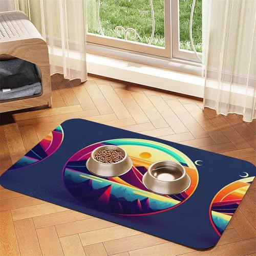 Sunset in Telescope Pet Absorbent Leather Non-Slip Feeding Mat 30x45cm, Quick Drying, Waterproof, Washable Bowl Mat Sunset in Telescope Pet Absorbent Leather Non-Slip Feeding Mat 30x45cm, Quick Drying, Waterproof, Washable Bowl Mat von XZDAL