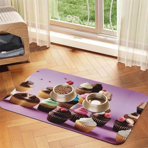Sweet Treats Haustier-Futtermatte, saugfähig, Leder, rutschfest, 40 x 60 cm, schnell trocknend, wasserdicht, waschbar, Napfunterlage Sweet Treats Haustier-Futtermatte, saugfähig, Leder, rutschfest, 40 x 60 cm, schnell trocknend, wasserdicht, waschbar, Napfunterlage von XZDAL
