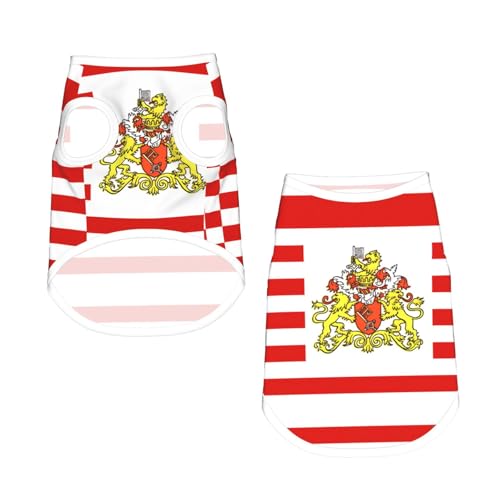 T-Shirt mit Flagge des Senats von Bremen, atmungsaktiv, ärmellos, Größe M, für kleine Hunde und Katzen, weich, bequem, stilvoll T-Shirt mit Flagge des Senats von Bremen, atmungsaktiv, ärmellos, Größe M, für kleine Hunde und Katzen, weich, bequem, stilvoll von XZDAL