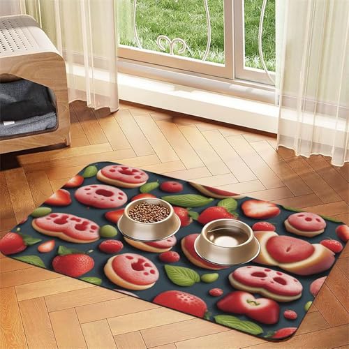 Tasty Wonders Haustier-Matte, saugfähig, Leder, rutschfest, 40 x 60 cm, schnell trocknend, wasserdicht, waschbar, Napfunterlage Tasty Wonders Haustier-Matte, saugfähig, Leder, rutschfest, 40 x 60 cm, schnell trocknend, wasserdicht, waschbar, Napfunterlage von XZDAL