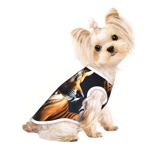 Tiger und Hund, atmungsaktiv, ärmellos, Größe L, für kleine Hunde und Katzen, weich, bequem, stilvoll Tiger und Hund, atmungsaktiv, ärmellos, Größe L, für kleine Hunde und Katzen, weich, bequem, stilvoll von XZDAL