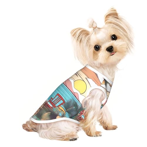 Travel Bliss Haustier-T-Shirt, atmungsaktiv, ärmellos, Größe M, für kleine Hunde und Katzen, weich, bequem, stilvoll Travel Bliss Haustier-T-Shirt, atmungsaktiv, ärmellos, Größe M, für kleine Hunde und Katzen, weich, bequem, stilvoll von XZDAL