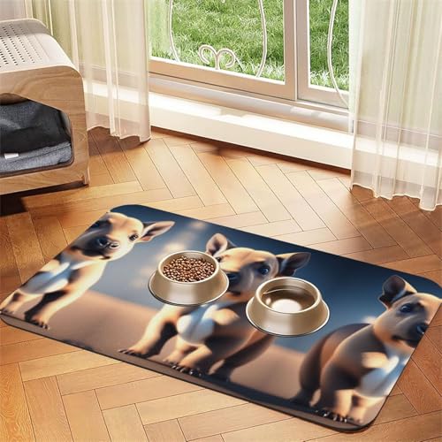 Ultra HD Creatures Haustier-Matte, saugfähig, Leder, rutschfest, 40 x 60 cm, schnell trocknend, wasserdicht, waschbar, Napfunterlage Ultra HD Creatures Haustier-Matte, saugfähig, Leder, rutschfest, 40 x 60 cm, schnell trocknend, wasserdicht, waschbar, Napfunterlage von XZDAL