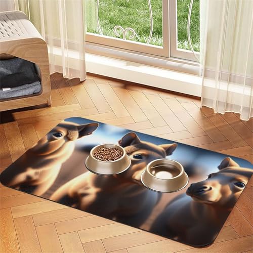 Ultra HD Realistische Haustiermatte, saugfähig, Leder, rutschfest, 30 x 45 cm, schnell trocknend, wasserdicht, waschbar, Napfunterlage Ultra HD Realistische Haustiermatte, saugfähig, Leder, rutschfest, 30 x 45 cm, schnell trocknend, wasserdicht, waschbar, Napfunterlage von XZDAL