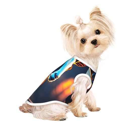 Ultra realistisches Cyberpunk-Ziegen-Haustier-T-Shirt, atmungsaktiv, ärmellos, Größe L, für kleine Hunde und Katzen, weich, bequem, stilvoll Ultra realistisches Cyberpunk-Ziegen-Haustier-T-Shirt, atmungsaktiv, ärmellos, Größe L, für kleine Hunde und Katzen, weich, bequem, stilvoll von XZDAL