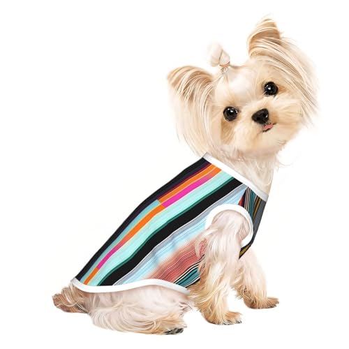 Unregelmäßige vertikale Linien, atmungsaktives ärmelloses Haustier-T-Shirt für kleine Hunde und Katzen, weich, bequem, stilvoll Unregelmäßige vertikale Linien, atmungsaktives ärmelloses Haustier-T-Shirt für kleine Hunde und Katzen, weich, bequem, stilvoll von XZDAL