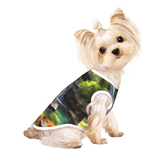 Wasserfall Views Haustier-T-Shirt, atmungsaktiv, ärmellos, Größe S für kleine Hunde und Katzen, weich, bequem, stilvoll Wasserfall Views Haustier-T-Shirt, atmungsaktiv, ärmellos, Größe S für kleine Hunde und Katzen, weich, bequem, stilvoll von XZDAL