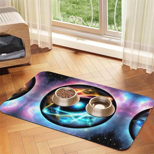 Wonderful Universe Haustier-Futtermatte, saugfähig, Leder, rutschfest, 30 x 45 cm, schnell trocknend, wasserdicht, waschbar, Napfunterlage Wonderful Universe Haustier-Futtermatte, saugfähig, Leder, rutschfest, 30 x 45 cm, schnell trocknend, wasserdicht, waschbar, Napfunterlage von XZDAL