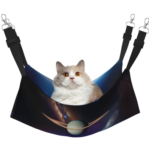 XZDAL Samtig weiche Cosmic Saturn Hängematte M für Haustier Katzen, Verstellbar mit Metallhaken, Doppelseitig für ultimativen Komfort XZDAL Samtig weiche Cosmic Saturn Hängematte M für Haustier Katzen, Verstellbar mit Metallhaken, Doppelseitig für ultimativen Komfort von XZDAL