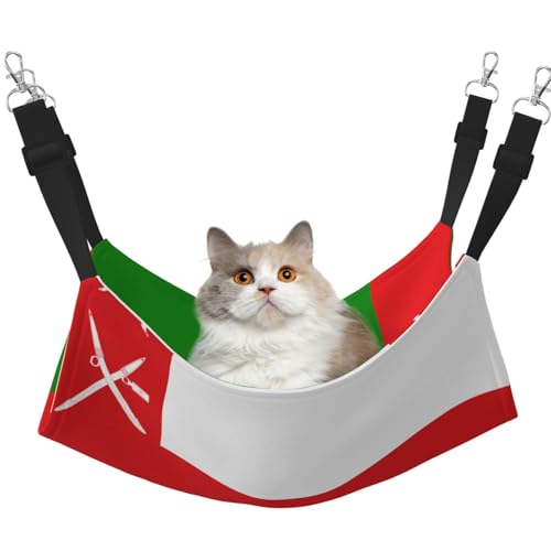 XZDAL Samtig weiche Flagge Oman Hängematte M für Haustier Katzen, Verstellbar mit Metallhaken, Doppelseitig für ultimativen Komfort XZDAL Samtig weiche Flagge Oman Hängematte M für Haustier Katzen, Verstellbar mit Metallhaken, Doppelseitig für ultimativen Komfort von XZDAL