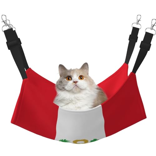 XZDAL Samtig weiche Flagge Peru Hängematte L für Haustier Katzen, Verstellbar mit Metallhaken, Doppelseitig für ultimativen Komfort XZDAL Samtig weiche Flagge Peru Hängematte L für Haustier Katzen, Verstellbar mit Metallhaken, Doppelseitig für ultimativen Komfort von XZDAL