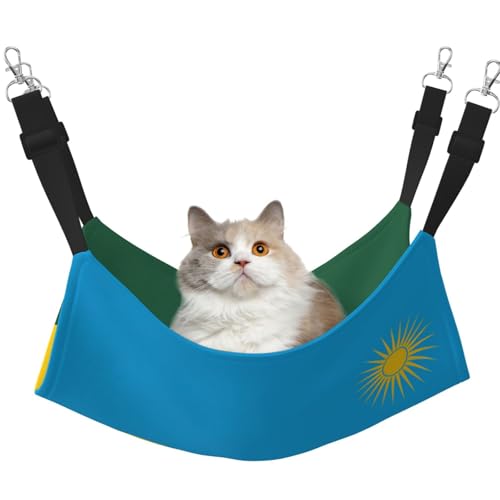 XZDAL Samtig weiche Flagge Ruanda Hängematte M für Haustier Katzen, Verstellbar mit Metallhaken, Doppelseitig für ultimativen Komfort XZDAL Samtig weiche Flagge Ruanda Hängematte M für Haustier Katzen, Verstellbar mit Metallhaken, Doppelseitig für ultimativen Komfort von XZDAL