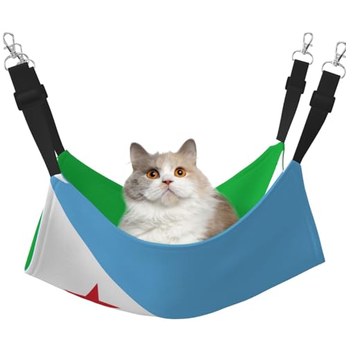 XZDAL Samtig weiche Flagge von Dschibuti Hängematte L für Haustierkatzen, verstellbar mit Metallhaken, doppelseitig für ultimativen Komfort XZDAL Samtig weiche Flagge von Dschibuti Hängematte L für Haustierkatzen, verstellbar mit Metallhaken, doppelseitig für ultimativen Komfort von XZDAL