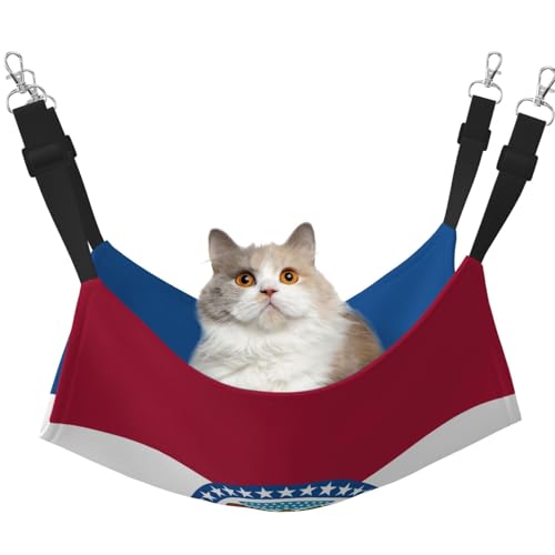 XZDAL Samtig weiche Missouri State Flag Hängematte M für Haustier Katzen, Verstellbar mit Metallhaken, Doppelseitig für ultimativen Komfort XZDAL Samtig weiche Missouri State Flag Hängematte M für Haustier Katzen, Verstellbar mit Metallhaken, Doppelseitig für ultimativen Komfort von XZDAL