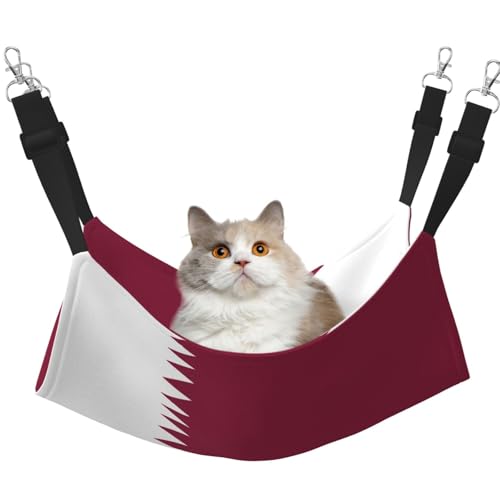 XZDAL Samtig weiche Qatar Flagge Hängematte M für Haustier Katzen, verstellbar mit Metallhaken, doppelseitig für ultimativen Komfort XZDAL Samtig weiche Qatar Flagge Hängematte M für Haustier Katzen, verstellbar mit Metallhaken, doppelseitig für ultimativen Komfort von XZDAL